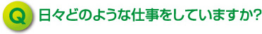 日々どのような仕事をしていますか？